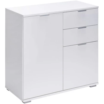 Sideboard Cabinet White Oak Office Furniture Cupboard 2 Door Shelf Drawers Home DB121 - Weiß (de)