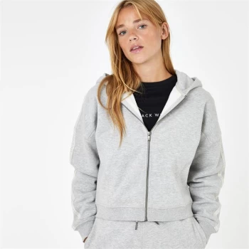 Jack Wills Logo Zip Hoodie - Grey Marl