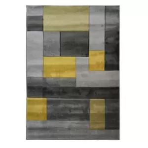 Cosmos Hand Carved Rug Yellow/Grey