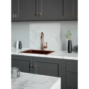 House Beautiful - Calacatta Marble Glass Kitchen Splashback 600mm x 750mm - White