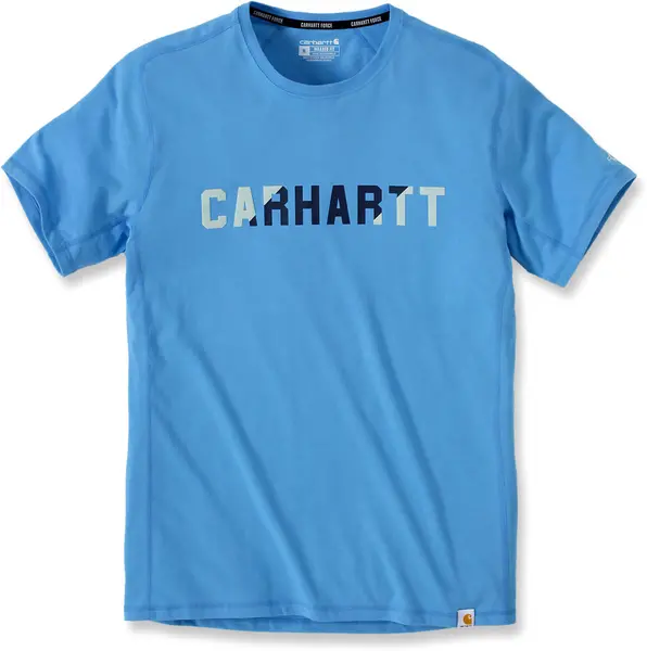 Carhartt Force Flex Block Logo T-Shirt, blue, Size 2XL