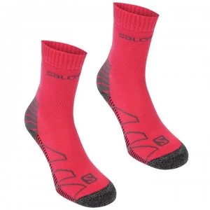 Salomon Lightweight 2 Pack Walking Socks Ladies - Fuchsia/Grey