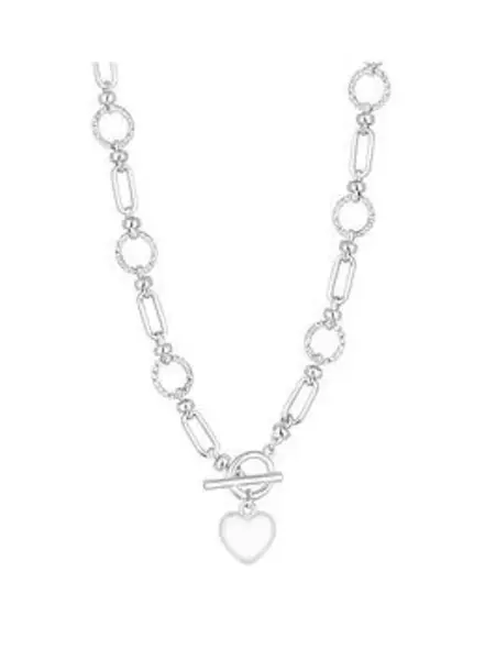 Silver Chunky Puff Heart Pendant Necklace