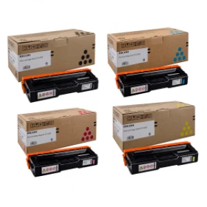 Ricoh 40754 (BK/C/M/Y) Original Black & Colour Toner Cartridge 4 Pack