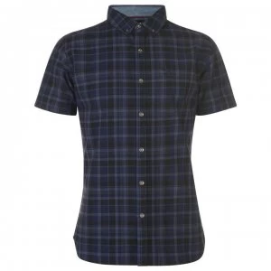 Firetrap Short Sleeve Check Shirt Mens - Black Check