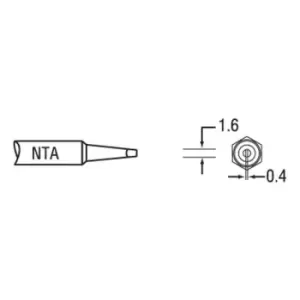 Weller Nta Chisel Tip, Conical, 1.6Mm