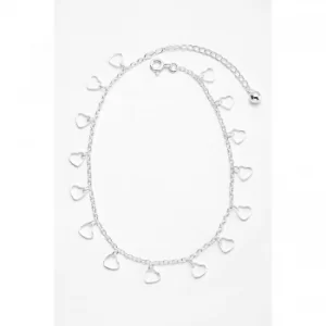 Sterling Silver Anklet with Heart Detail