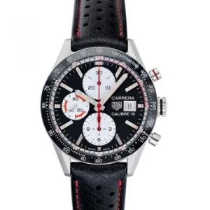 Carrera Calibre 16 Automatic Chronograph Black Dial Mens Watch