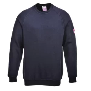 Modaflame Mens Flame Resistant Antistatic Long Sleeve Sweatshirt Navy S