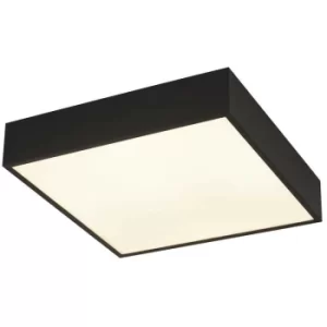 Searchlight Zeus 1 Light Square Bathroom Ceiling Light, Black 3000K IP44