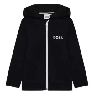 Boss Logo Zip Hoodie Junior - Black