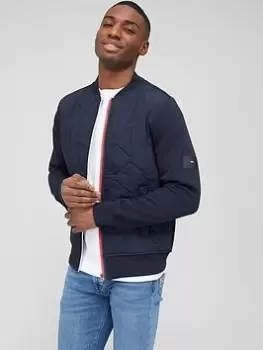 Tommy Hilfiger Mix Media Bomber Jacket - Navy