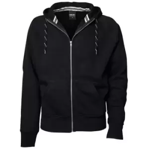 Tee Jays Mens Full Zip Hooded Sweatshirt (S) (Black)