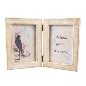 Sass & Belle Double White Wood Photo Frame