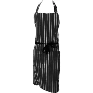 Dennys Unisex Cotton Striped Workwear Butchers Apron (One Size) (Black/White) - Black/White