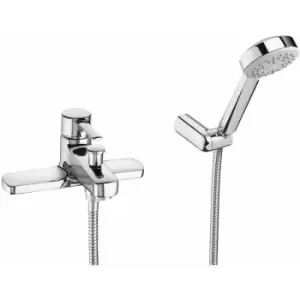 Roca - Targa Bath Shower Mixer Tap Deck Mounted with Shower Kit - Chrome