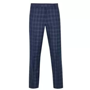 Ted Baker Navy Checked Trousers - Blue