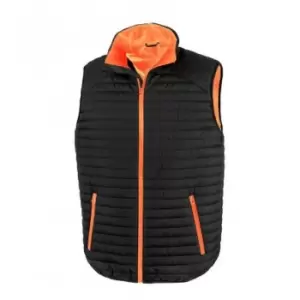 Result Adults Unisex Thermoquilt Gilet (S) (Black/Orange)