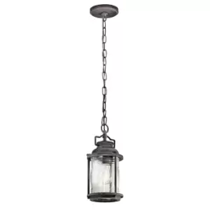 Outdoor IP44 1 Bulb Chain Lantern Weathered Zinc LED E27 60W d01614