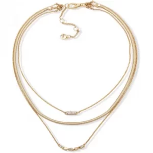 DKNY Jewellery Gold Coloured 3 Row Collar 16" Necklace