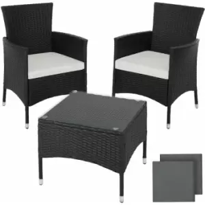 Tectake - Rattan garden furniture set Lucerne - garden tables and chairs, garden furniture set, outdoor table and chairs