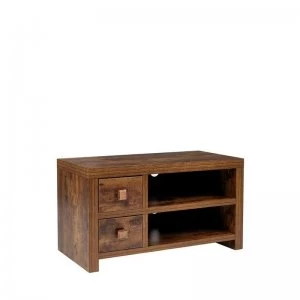 Mango Wood-Effect 2 Drawer TV Stand