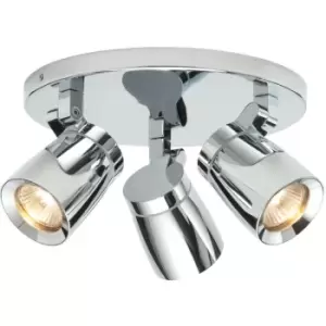 IP44 Bathroom Ceiling Spotlight Chrome Plate Triple Adjustable Round Oval Lamp