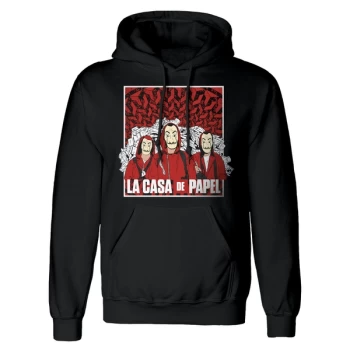 La Casa De Papel - Group Shot Unisex Large Pullover Hoodie - Black