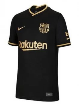 Nike Youth Barcelona 20/21 Away Short Sleeve Stadium Jersey - Black/Gold