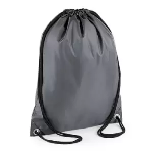 BagBase Budget Water Resistant Sports Gymsac Drawstring Bag (11L) (Pack of 2) (One Size) (Graphite Grey)