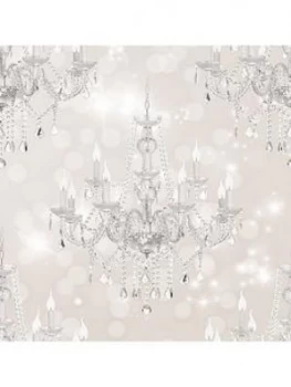 Sublime Chandelier Beige Wallpaper