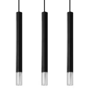 Wezyr Bar Pendant Ceiling Light, Black, 3x G9