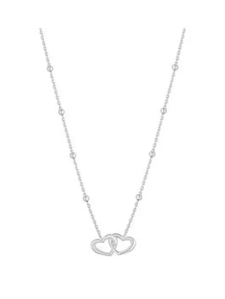 Sterling Silver 925 Interlink Heart Necklace