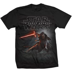 Star Wars - Episode VII Kylo Ren Crouch Unisex X-Large T-Shirt - Black