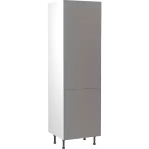 Kitchen Kit Flatpack Slab Kitchen Cabinet Tall Larder Unit Ultra Matt 600mm in Dust Grey MFC