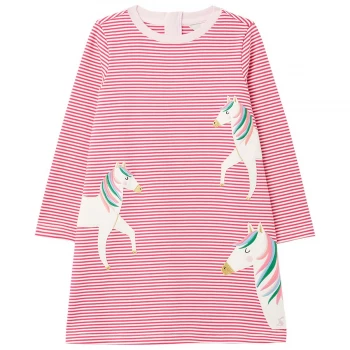 Joules Girls Rosalee Long Sleeve A-Line Dress 6 Years