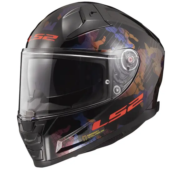 LS2 FF811 Vector II Kamo Glossy Black Blue-06 Full Face Helmet Size S