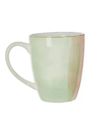 Premier Housewares Colour Of Paradise Mug, Hand Painted Porcelain, Gold Finish Rim