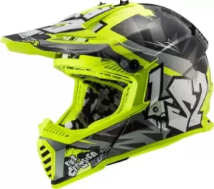 LS2 MX437 Fast Evo Mini Crusher Black Yellow L