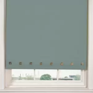 Square Eyelet Duck Egg Roller Blind Blue