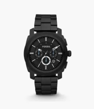 Fossil Men Machine Chronograph Black Stainless Steel Watch