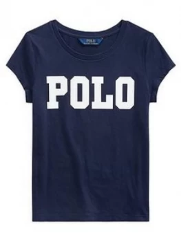 Ralph Lauren Girls Short Sleeve Polo Logo T-Shirt - Navy, Size Age: 16 Years, XL, Women