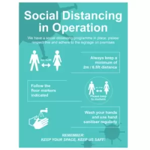 Safe Social Distancing Sign FMX 600 x 450mm