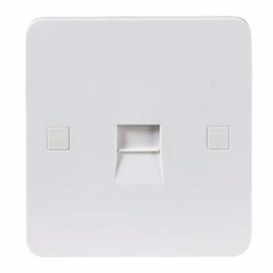 KnightsBridge Pure 9mm 1G White Telephone Master Socket Flush Wall Switch