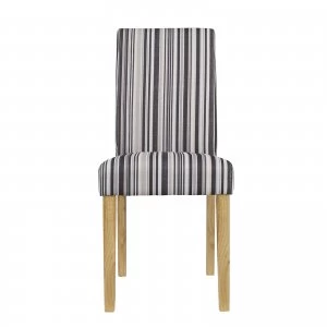 Lorenzo Set of 2 Striped Fabric Dining Chairs