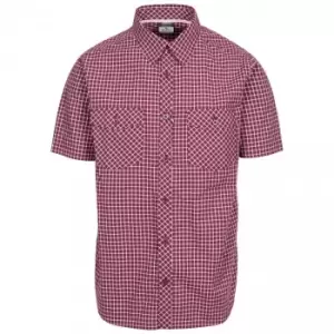 Trespass Mens Uttoxeter Short Sleeve Cotton Shirt (XS) (Prune Check)