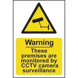 Self ad. semi-rigid PVC Warning These Premises Are Monitored By CCTV