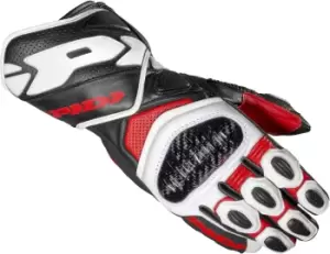 Spidi Carbo 7 Motorcycle Gloves, black-white-red, Size XL, black-white-red, Size XL