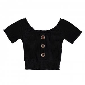 Firetrap Shirred Crop T-Shirt Infant Girls - Jet Black