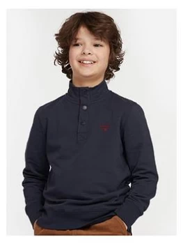 Barbour Boys Half Snap Sweat Top - Navy, Size 12-13 Years